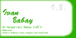 ivan babay business card